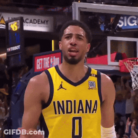 Basketball Player In Yellow Indiana Jersey GIF