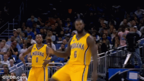 Basketball Player In Yellow Indiana Jersey Dancing GIF