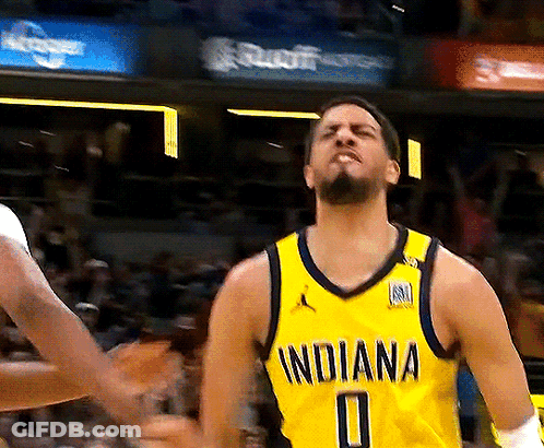 Basketball Player In Yellow Indiana Jersey GIF