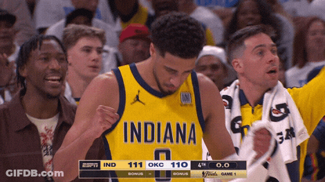 Basketball Player In Yellow Indiana Jersey GIF