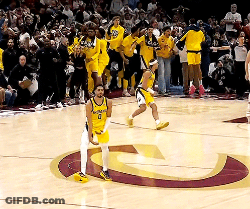 Basketball Player In Yellow Indiana Jersey GIF