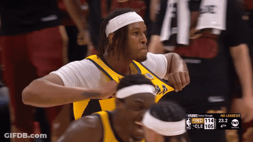 Basketball Player In Yellow Jersey Number 114 With Headband GIF