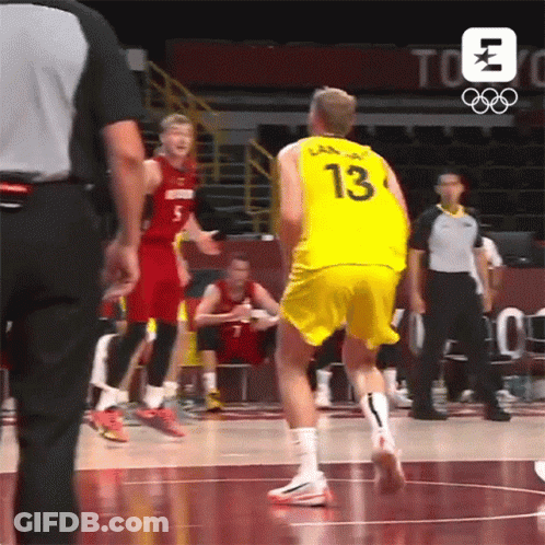 Basketball Player In Yellow Jersey Number 13 GIF