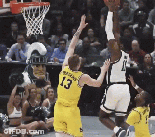 Basketball Player In Yellow Jersey Number 13 GIF