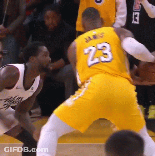 Basketball Player In Yellow Jersey Number 23 GIF