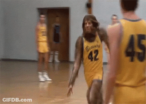 Basketball Player In Yellow Jersey Number 42 GIF