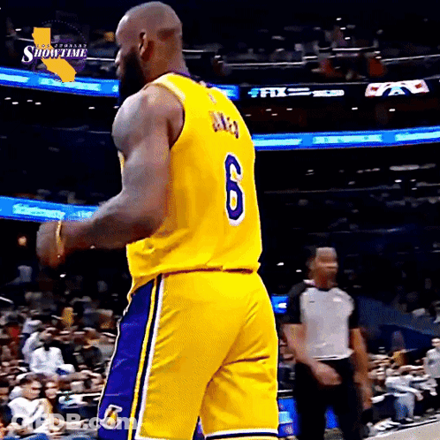 Basketball Player In Yellow Jersey Number 6 GIF