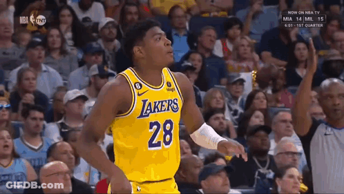 Basketball Player In Yellow Lakers Jersey GIF