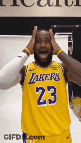 Basketball Player In Yellow Lakers Jersey GIF