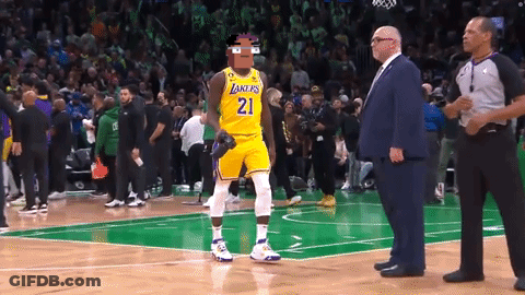 Basketball Player In Yellow Lakers Jersey GIF