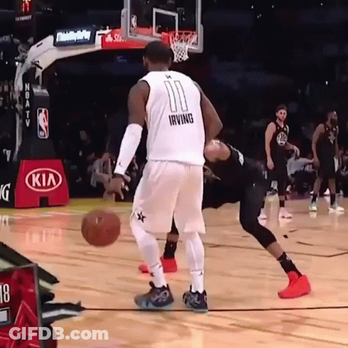 Basketball Player Irving Dribbling GIF