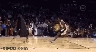 Basketball Player Jumping Dribbling GIF