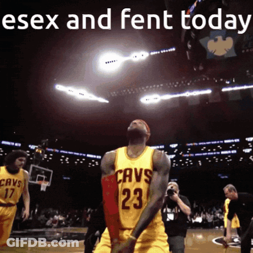 Basketball Player Jumping In Cavs Jersey GIF