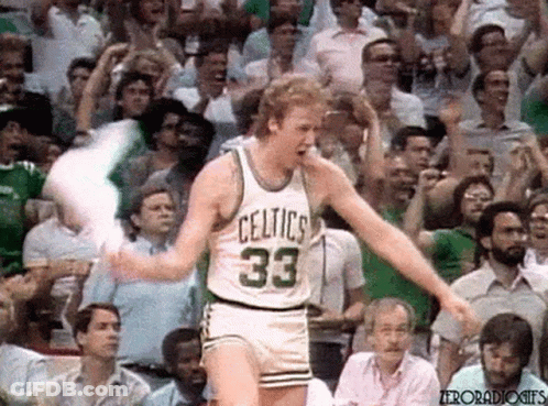 Basketball Player Jumping In Celtics Jersey GIF