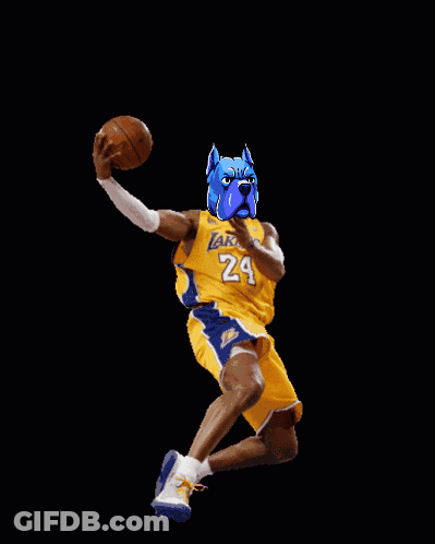 Basketball Player Jumping In Lakers Jersey GIF