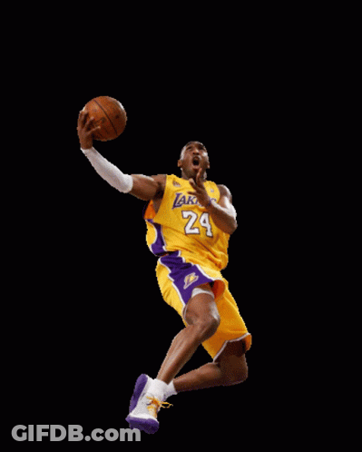 Basketball Player Jumping In Lakers Uniform GIF