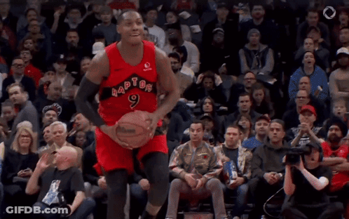 Basketball Player Jumping In Red Jersey GIF