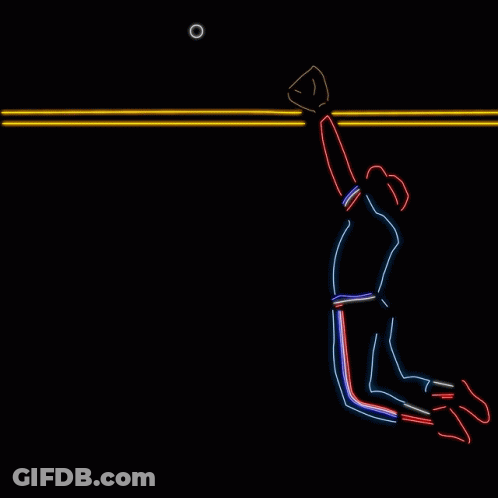 Basketball Player Jumping Neon Sign GIF