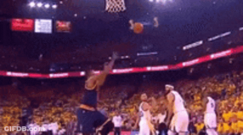 Basketball Player Jumping To Catch Ball GIF