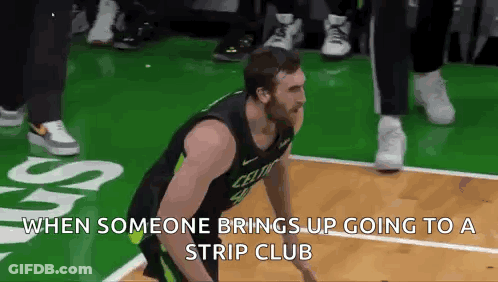 Basketball Player Kneeling On Court GIF