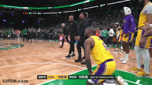 Basketball Player Kneeling On Court GIF