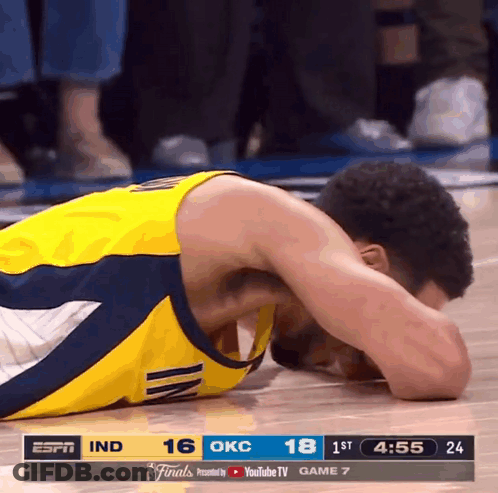 Basketball Player Lying On Floor GIF