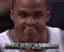 Basketball Player Making Funny Face Watching ESPN GIF