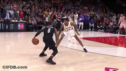 Basketball Player Number 0 Dribbling GIF