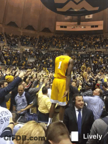 Basketball Player Number 1 In Front Of Crowd GIF