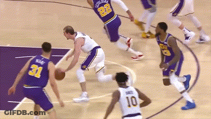 Basketball Player Number 10 Dribbling Ball GIF