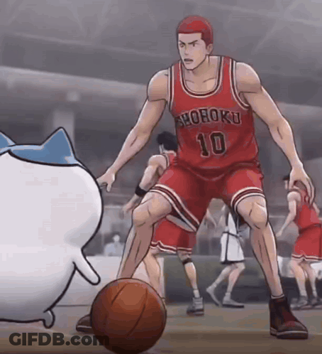 Basketball Player Number 10 Dribbling GIF