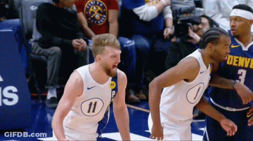 Basketball Player Number 11 Next To Another Player GIF