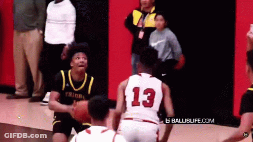 Basketball Player Number 13 Dribbling GIF