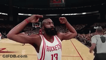 Basketball Player Number 13 Flexing Muscles GIF