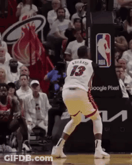 Basketball Player Number 13 White Jersey On Court GIF