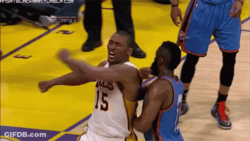 Basketball Player Number 15 Being Punched GIF