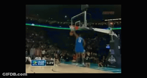 Basketball Player Number 18 Dunking GIF