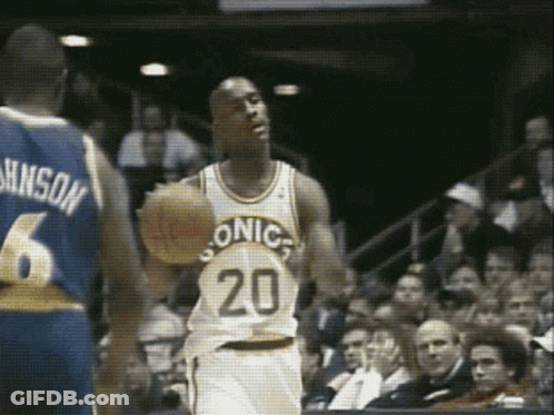 Basketball Player Number 20 Dribbling GIF