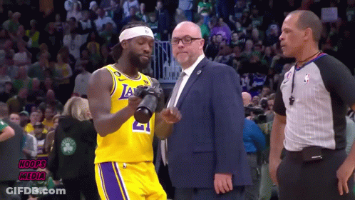 Basketball Player Number 21 Talking To Referee GIF