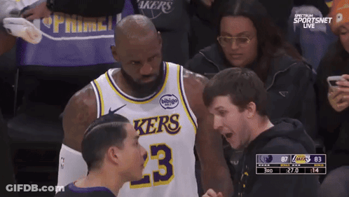 Basketball Player Number 23 Talking To Fan GIF
