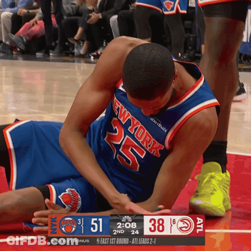Basketball Player Number 25 Lying On Floor GIF