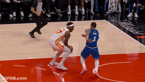 Basketball Player Number 3 Dribbling GIF