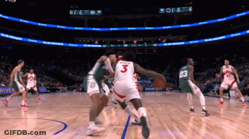 Basketball Player Number 3 Dribbling GIF