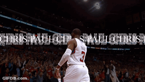 Basketball Player Number 3 Facing Crowd GIF