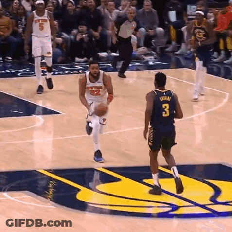 Basketball Player Number 3 Runs Towards Another Player GIF