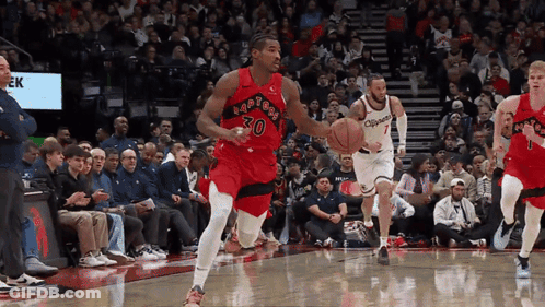 Basketball Player Number 30 Dribbling GIF