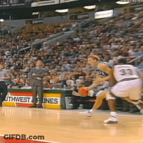 Basketball Player Number 33 Dribbling Ball GIF