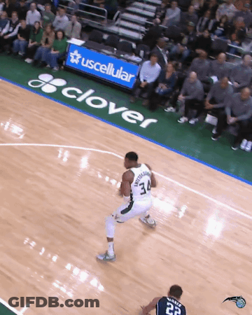 Basketball Player Number 34 Dribbling GIF