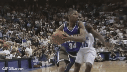 Basketball Player Number 34 Dribbling GIF