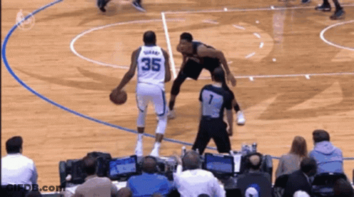 Basketball Player Number 35 Dribbling GIF